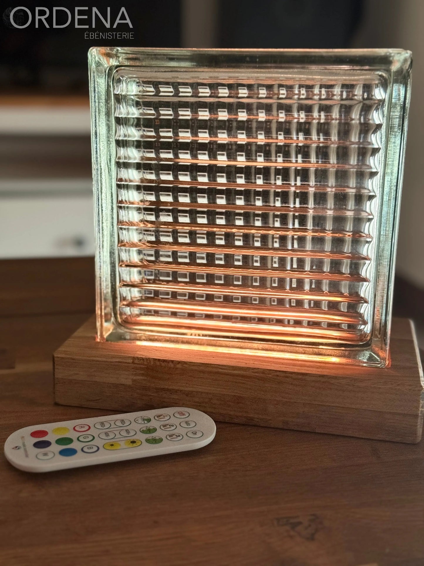 Lampe brique de verre brutalisme L'atelier du meuble scandinave
