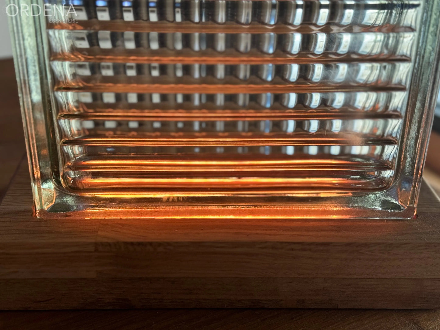 Lampe brique de verre brutalisme L'atelier du meuble scandinave