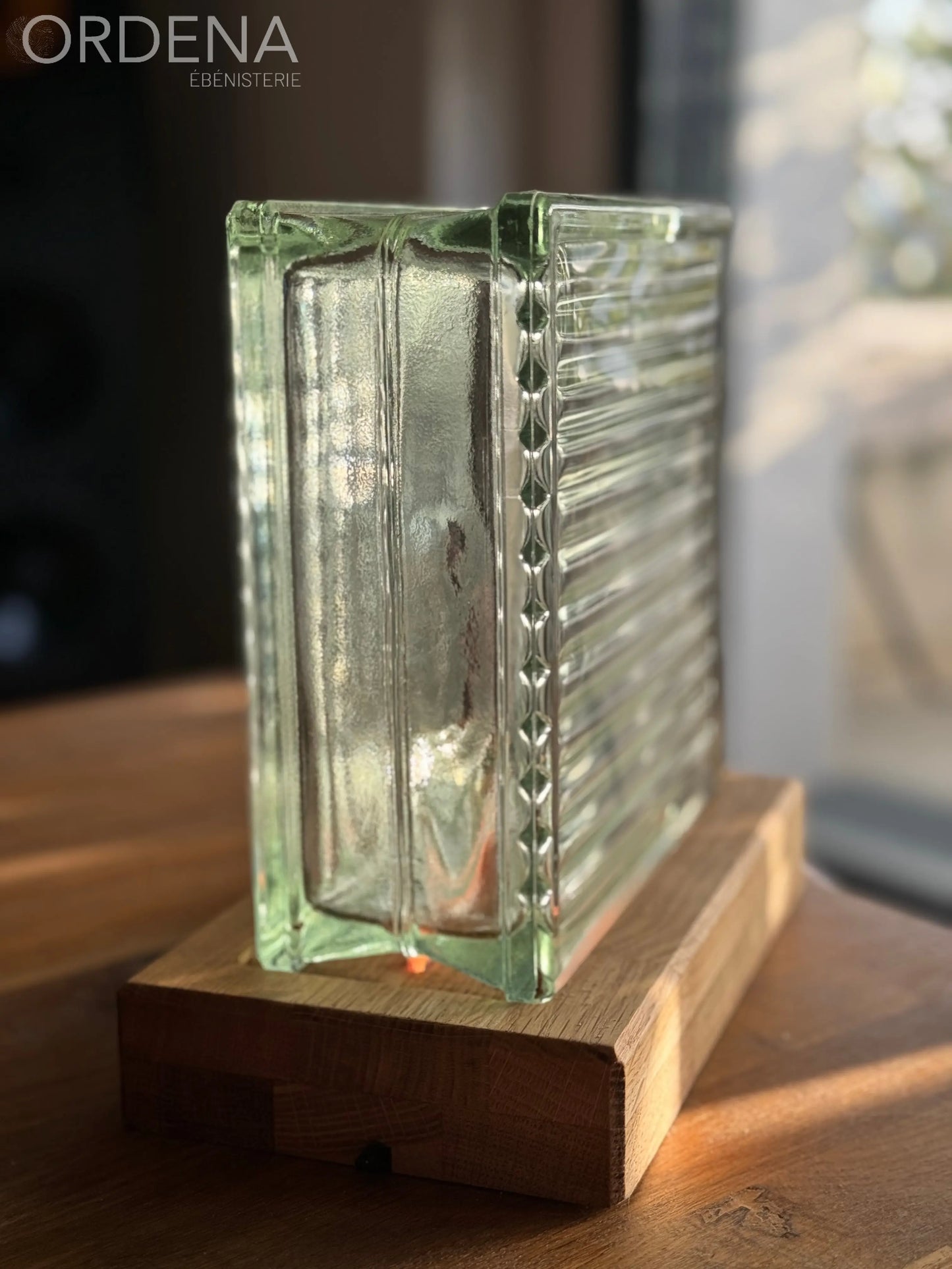 Lampe brique de verre brutalisme L'atelier du meuble scandinave