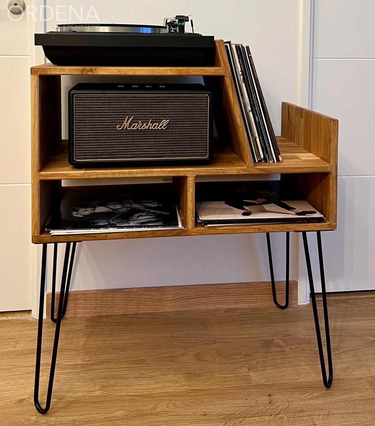 Meuble pour platine vinyle, avec rangements L'atelier du meuble scandinave