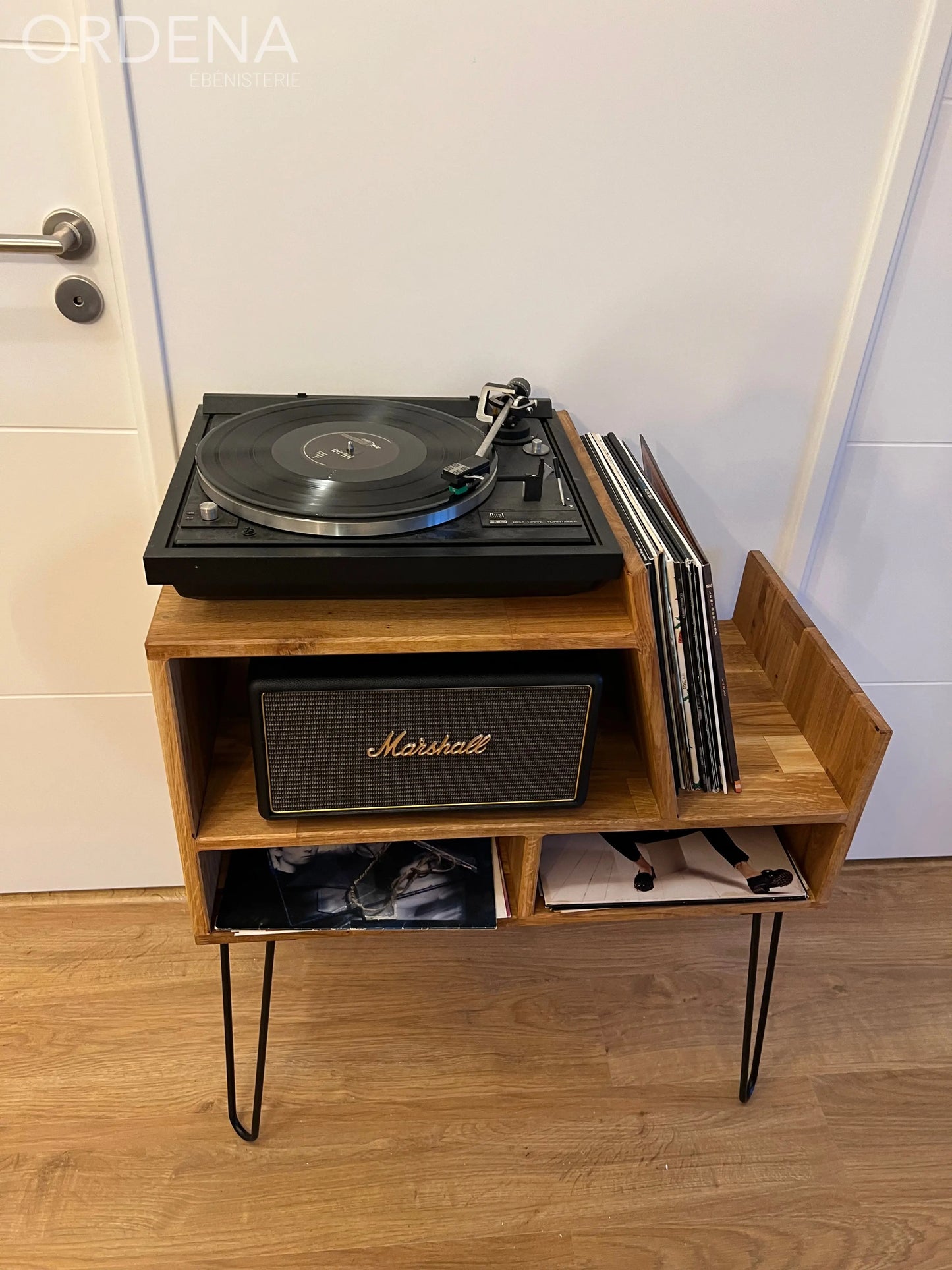 Meuble pour platine vinyle, avec rangements L'atelier du meuble scandinave