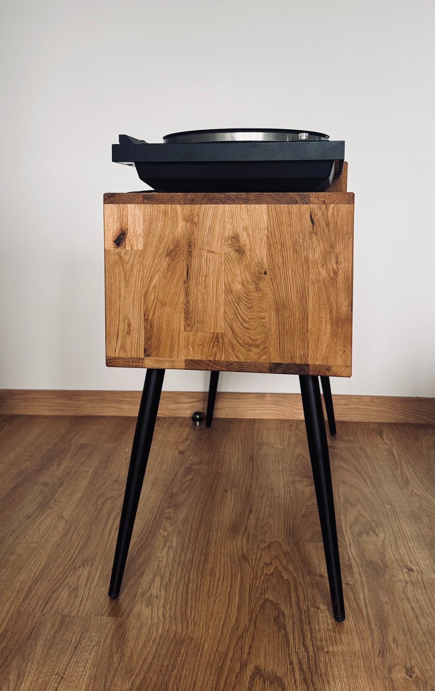 Meuble platine vinyle "L'original etendu", grande capacité de stockage vinyle
