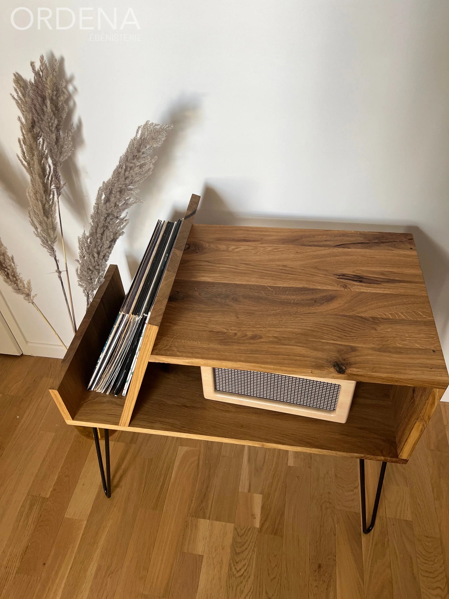 Meuble Platine vinyle chêne « L’original » Ordena Ebenisterie