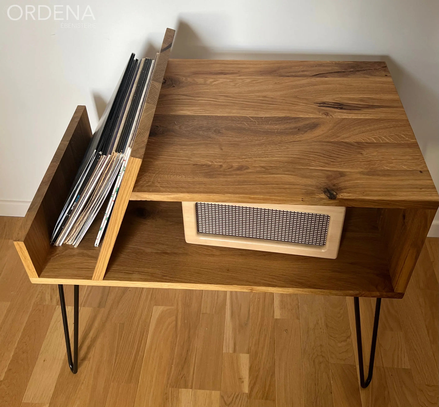 Meuble Platine vinyle chêne « L’original » Ordena Ebenisterie