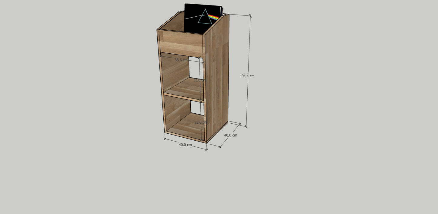 Meuble à vinyles en chêne "Le Présentoir"