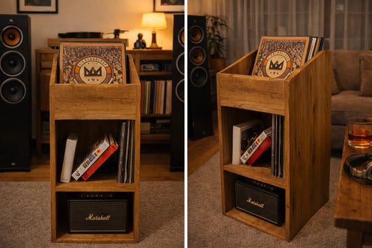 Meuble à vinyles en chêne "Le Présentoir"