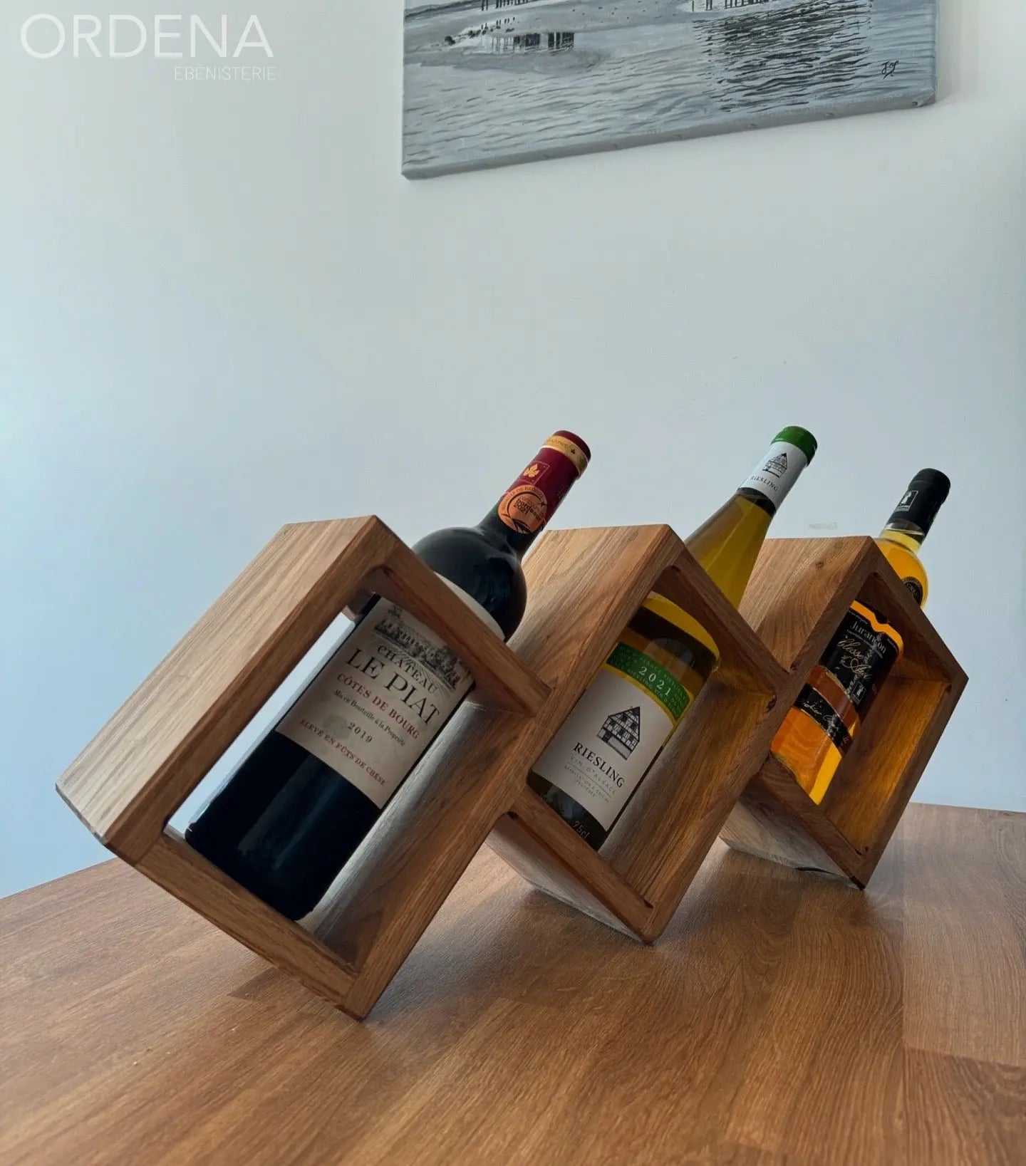 Casier présentoir bouteille de vin en chêne - Ordena Ebenisterie