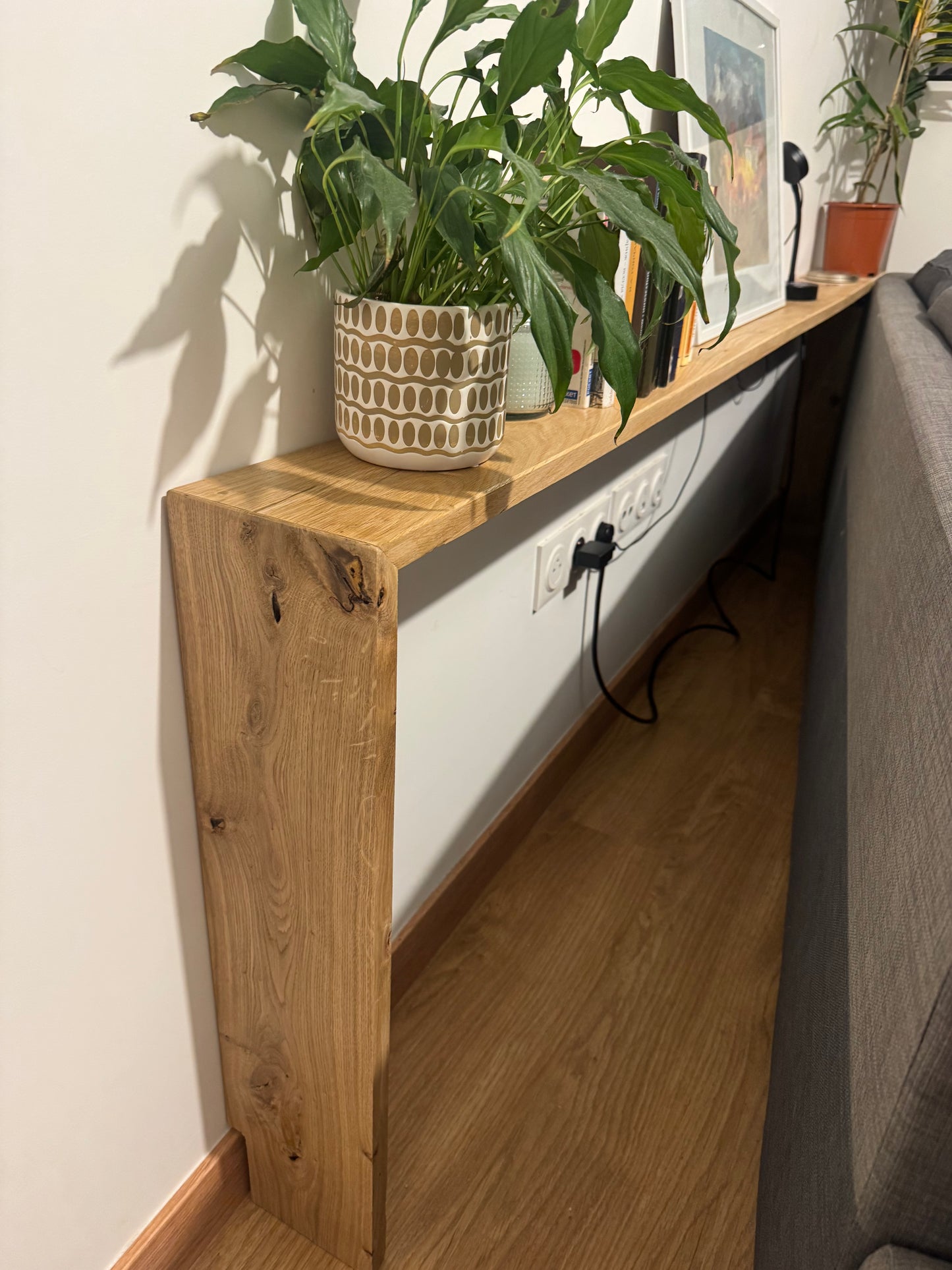 Console arrière de canapé en chêne massif