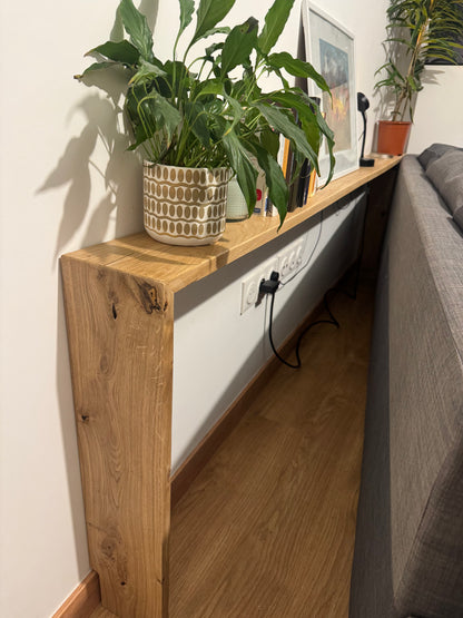 Console arrière de canapé en chêne massif