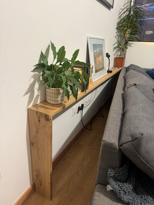 Console arrière de canapé en chêne massif