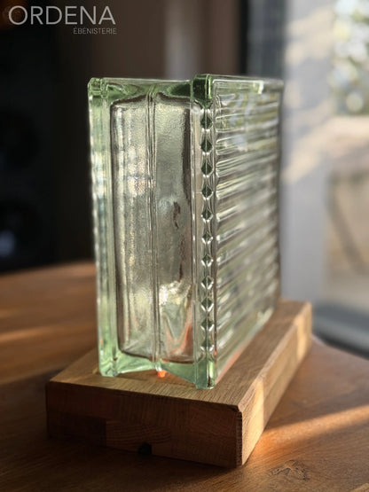 Lampe brique de verre brutalisme L'atelier du meuble scandinave