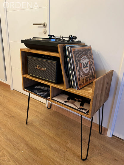 Meuble pour platine vinyle, avec rangements L'atelier du meuble scandinave