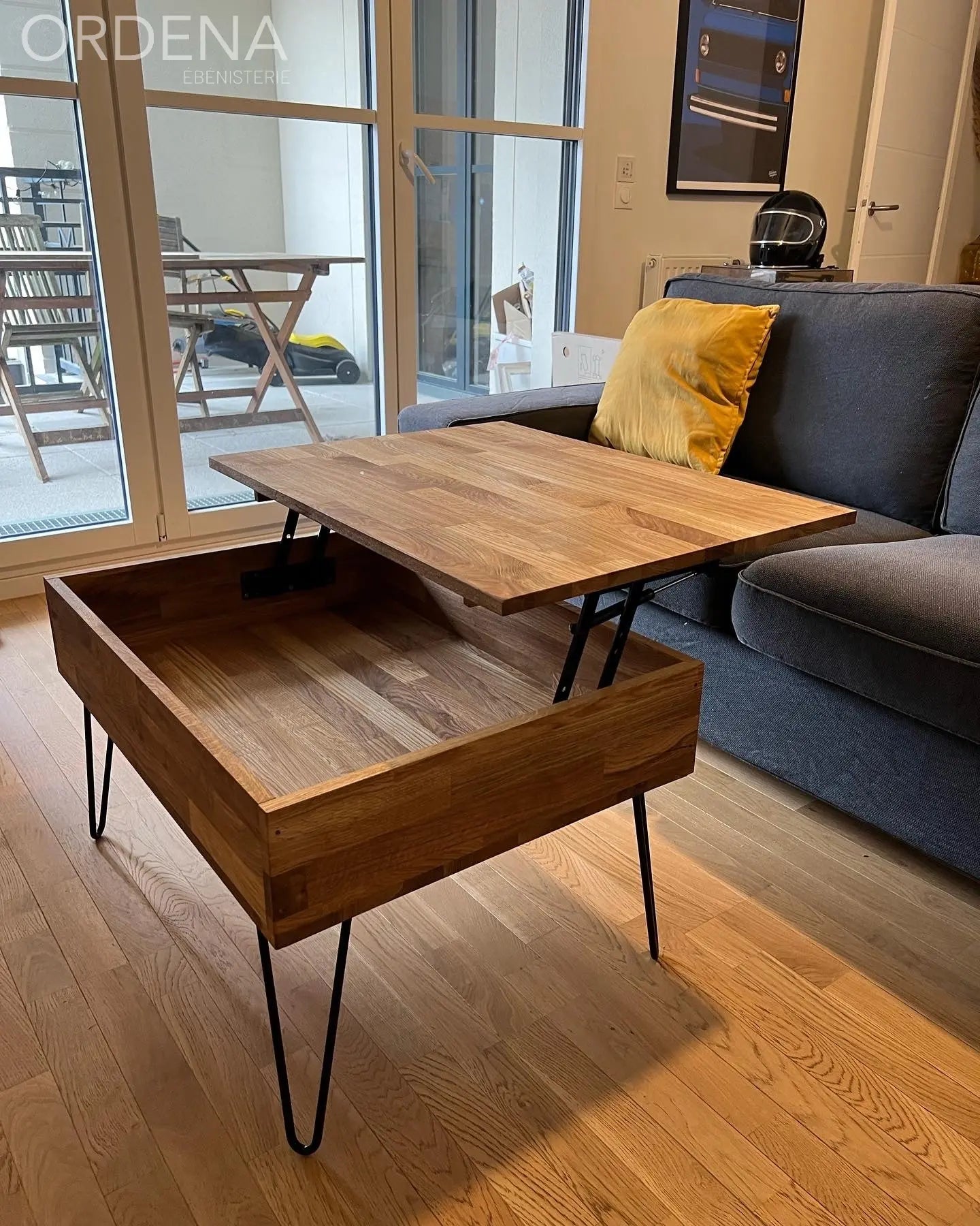 Table basse relevable bois massif L'atelier du meuble scandinave