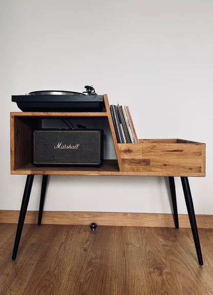 Meuble à vinyle "L'original Etendu", avec emplacement enceinte type Marshall
