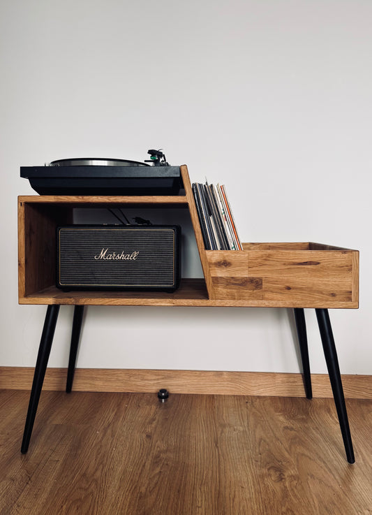 Meuble à vinyle "L'original Etendu", avec emplacement enceinte type Marshall