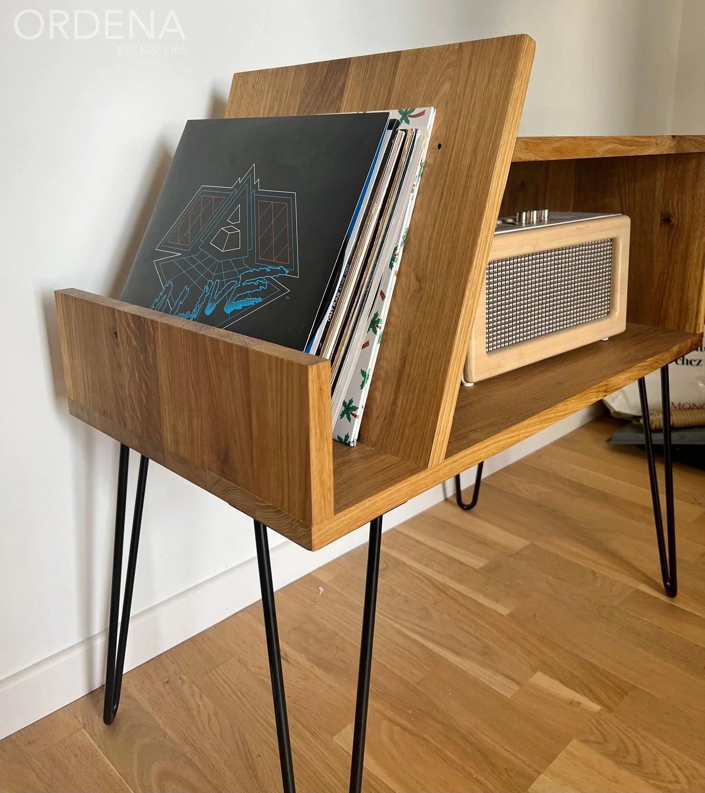 Meuble Platine vinyle chêne « L’original » Ordena Ebenisterie